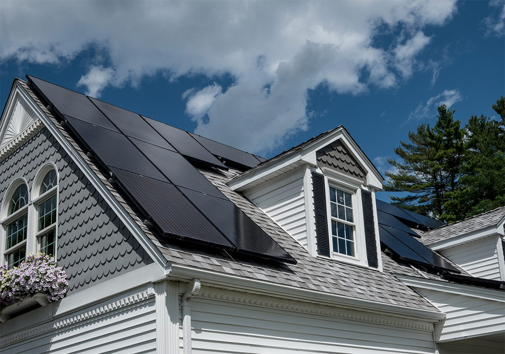 Solar Panels on Roof of House